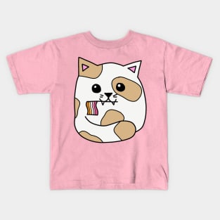 lesbian pride flag cat Kids T-Shirt